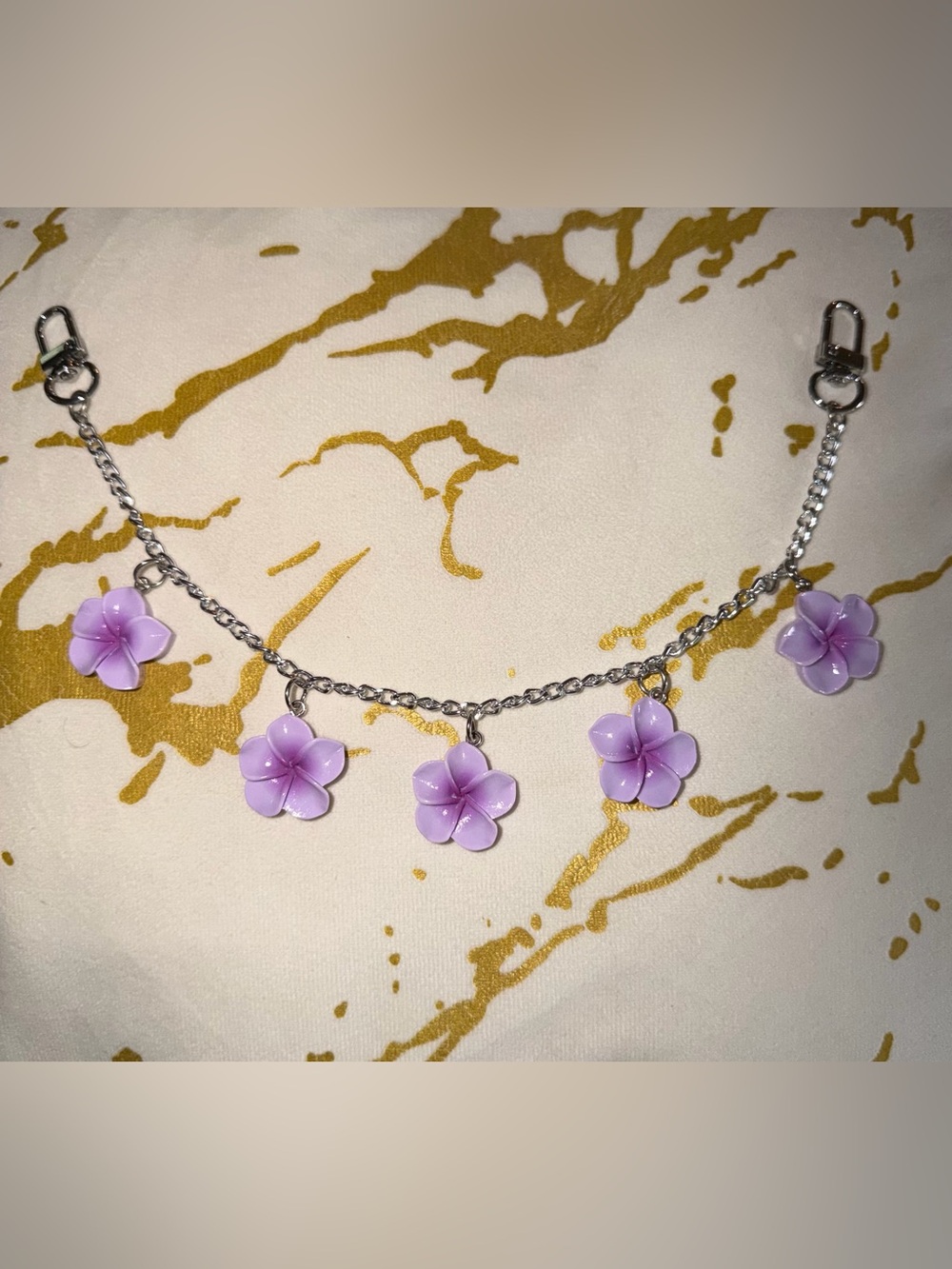 Lavender Floral Bag Charm